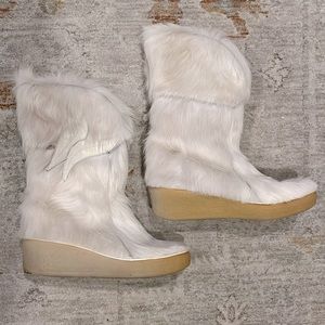 Vintage Prominent Lambskin Leather Boots